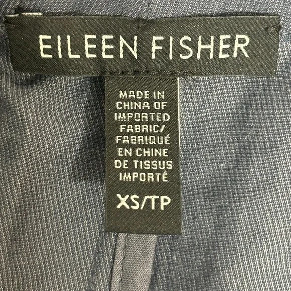 Eileen Fisher steel satin crinkle metallic jacket size: XS - Picture 4 of 8